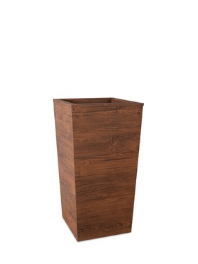 Donica skośna wykonana z blachy ocynkowanej imitującej drewno o wymiarach 30x40x70