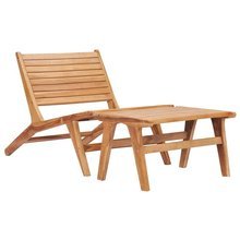   Krzesło ogrodowe z podnóżkiem, lite drewno tekowe