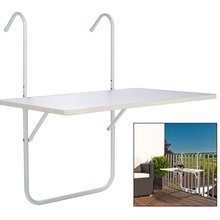 HI Składany stolik na balkon, biały, 60 x 40 x 1,2 cm