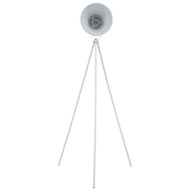   Lampa podłogowa na trójnogu, metalowa, biała, E27